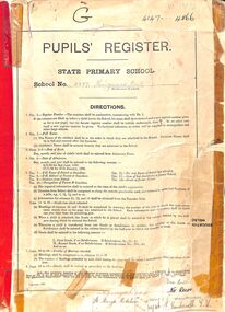 Administrative record, Ringwood State School 2997 - Pupils Register Prefix (G). Admission dates from 1944 to 1950. Student Register No 4147 to 4866