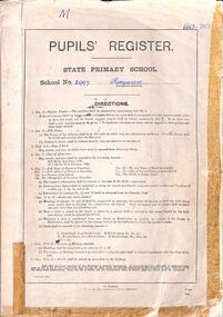 Administrative record, Ringwood State School 2997 - Pupils Register Prefix (M). Admission dates from 1957 to 1960. Student Register No 6663 to 7353