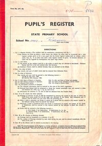 Administrative record, Ringwood State School 2997 - Pupils Register Prefix (P). Admission dates from 1964 to 1966. Student Register No 8175 to 8532