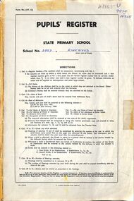 Administrative record, Ringwood State School 2997 - Pupils Register Prefix (U). Admission dates from 1976 to 1980. Student Register No 9974 to 10328