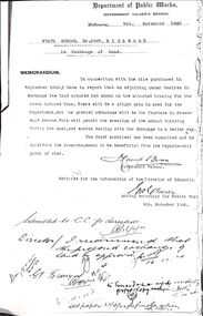 Document, Ringwood State School -  Exchange of Land along Greenwood Avenue, 1920