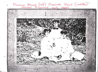 Photograph, Ringwood State School -  Blood family sisters, Florence and Elizabeth- Circa 1900