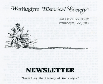 Photograph, Warrandyte Historical Society Newsletters nos. 76-84