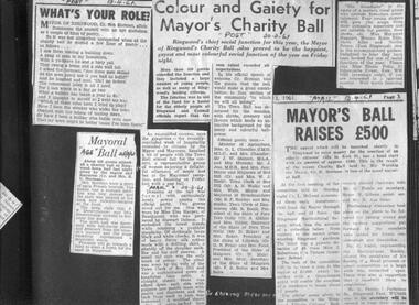 Newspaper, From RC Horman scrapbook, Mayor of Ringwood 1960/61