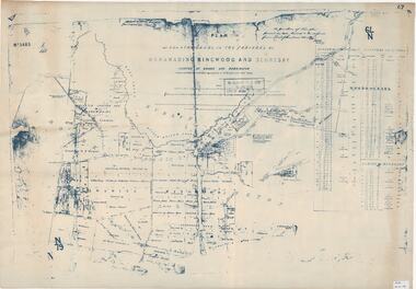 Map, Plan of Country Lands in the Parishes of Nunawading Ringwood and Scoresby - circa 1855