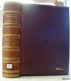 Brown hard cover with gold embossed text