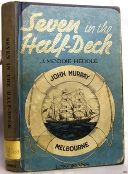 Book's cover has pasted on coloured page with a sailing ship within a lovebuoy