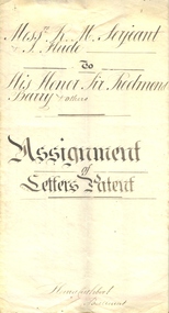 Document, Indenture Between Robert M. Serjeant, Joseph Flude and the Trustees of the Ballarat School of Mines regarding Letters of Patents for the Benefit of the Ballarat School of Mines, 1877, 04/03/1875