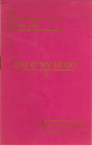 Programme, Peg O' My Heart Programme, 1929