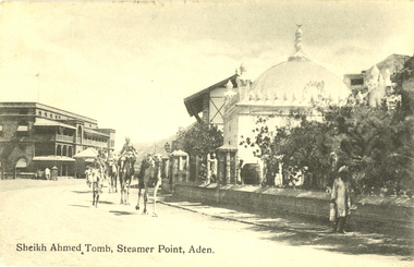 Postcard - black and white, Sheikh Ahmed Tomb, Steamer Point, Aden, c1914