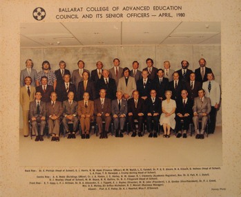 Photograph - Photograph - Colour, N.L. Harvey Photographers, Ballarat College of Advanced Education, Council and its Senior Officers; 1980, 1980