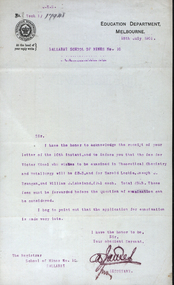 Letter - Correspondence, Education Department Correspondence on 'mourning' letterhead, 1901, 18/07/1901