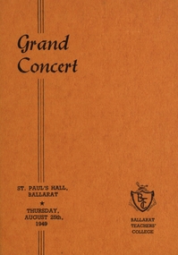 Programme, Harry Brown and Co, Ballarat Teachers' College Grand Concert Programme, 1949