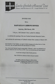 Document, Raffaello Carboni Dinner, 1998