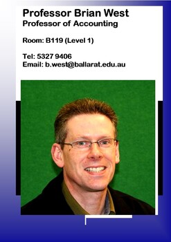 Professor Brian West - Professor of Accounting