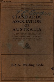 Booklet - Booklet - Standards Association, Standards Association of Australia: .1 Welding Code, .2 Structural Steel