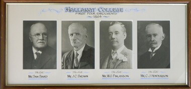 Framed photograph, Ballarat College first five enrolments 1864