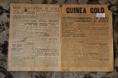 Newspaper - Guinea Gold Newspaper dated 4/12/1942, Newspaper Guinea Gold Dated 4/12/1942 - Hammering of Nazis Continuing in Russia - News In Brief From The Mainland