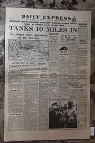 Newspaper - Daily Express UK Newspaper Dated 7/6/1944 - D_Day Continues - Tanks 10 Miles In, UK Newspaper