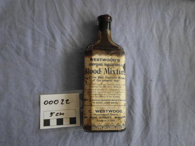 Medicein - Blood Mixture, Melbourne Glass Bottle Works co, 1900 to 1915