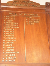 Memorabilia - Honour board, c. 1919