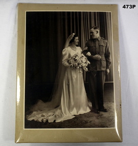 Sepia tone wedding photograph WW2