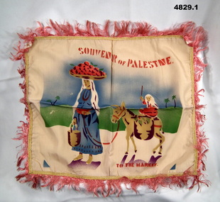Cushion cover souvenir from Palestine WW2