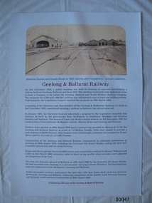 Poster: railway anniversary, Geelong and Ballarat Railway, 2012