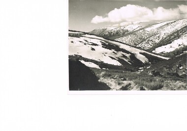 Photograph of Snow Covered Catchment Area Vic, Snow Covered Catchment Area Victorian Alps - 1950s, Circa 1950