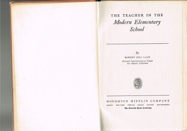 Book - Reference Teaching Infants, The Teacher in the Modern Elementary School, 1941