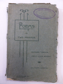 Book, Poems by two friends, 1909