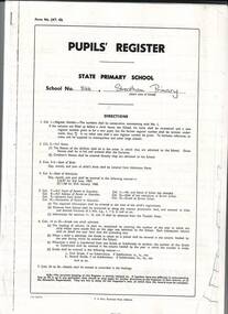 Papers, Streatham State Primary School Pupil's Register