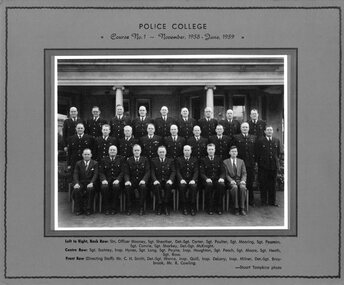 Photograph (Victoria Police College), Police Officers Academy College group photo, June 1959