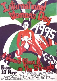 Poster, Cathie Knox, International Women's Day 1995, 1995