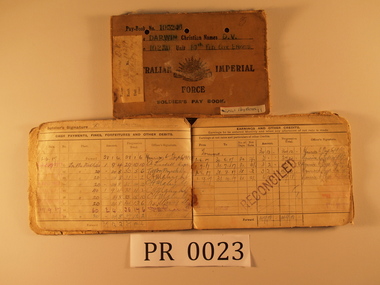 Soldiers Pay Book, Australian Imperial Force Soldier's Pay Book