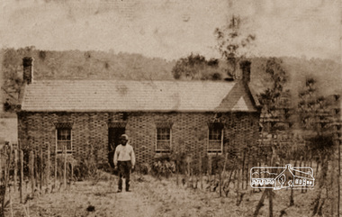Photograph, Thomas Cochrane in front of his family home, in Little Eltham, c.1865
