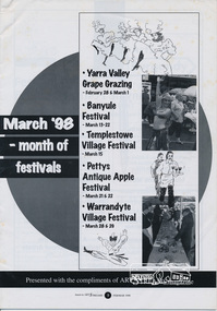 Journal, Peter Doughtery, ArtStreams: News in arts and cultural heritage; Vol. 3, No. 1, Feb-Mar 1998 Month of Festivals Supplement, 1998