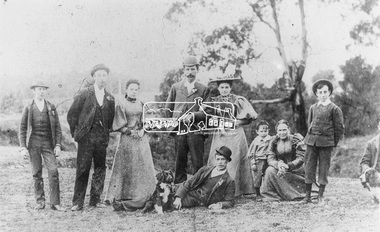 Photograph, The wedding of John Gilding and Harriet Flower Edmonds, most likely Diamond Creek, 19 August 1896