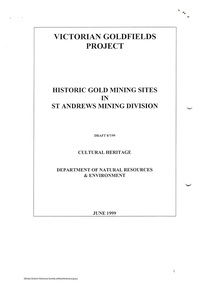 Folder, Victorian Goldfields Project: Historic gold mining sites in St Andrews mining division, 1999