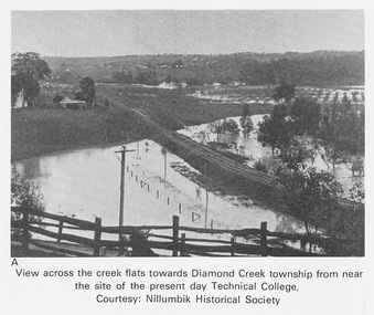 Work on paper (Sub-Item) - Photograph, View across the creek flats towards Diamond Creek township