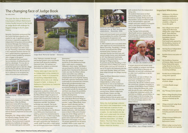 Work on paper - Article, Eltham Town Community News, The Changing face of Judge Book, [2009]