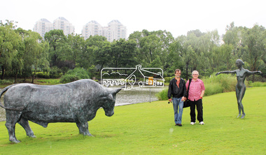 Piers Bateman and Michael Wilson at Fudan University, Shanghai, China