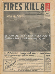 Newspaper - Newspaper articles, Sun News-Pictorial, Fire Kills 8, The Sun News-Pictorial, Monday January 18, p1, 1965