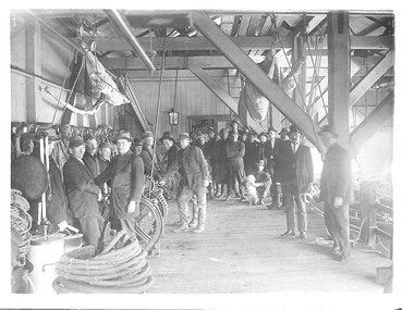 Lifeboat crew c1925 in the shed at Queenscliffe