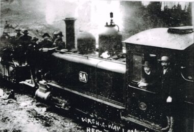 Photograph, Lavers Hill: Train and repair gang, 1913