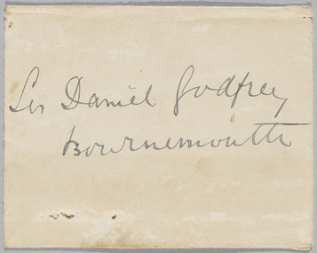Letter Envelope, From Dame Nellie Melba to Sir Daniel Godfrey, c.1924