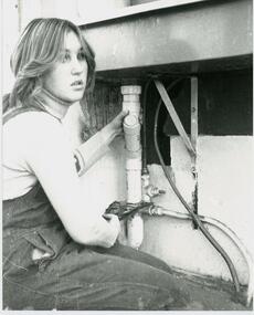 Photograph: CTC First female Plumbing Apprentice student in Victoria 1978