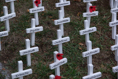 Photograph - Colour, Clare Gervasoni, Commemorative crosses at Creswick, 2015, 25/04/2015