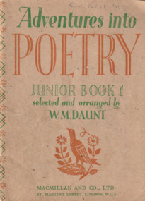 Book, W M  DAUNT, Adventures into Poetry Book 1, c.1940