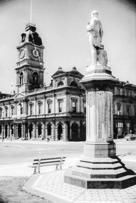 Film - Photograph by Herb Richmond. ca 1971, Ballarat Town Hall & Thomas Moore statue